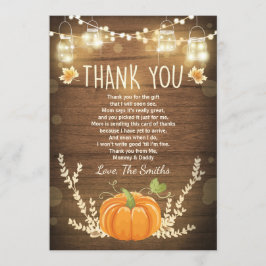 Pumpkin danke Karte Rustic Fall Baby Dusche