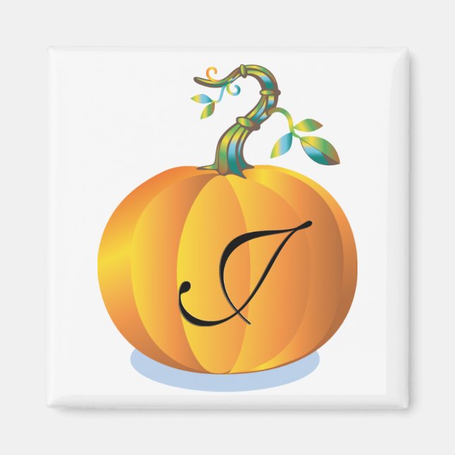 Pumpkin Design Monogram J Magnet (Vorne)