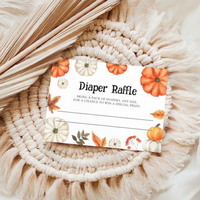 Pumpkin Diaper Raffle Baby-Duschkarte Mitteilungskarte (Von Creator hochgeladen)
