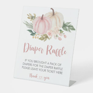Pumpkin Diaper Raffle Baby Shower Pedestzeichen Sockelschild