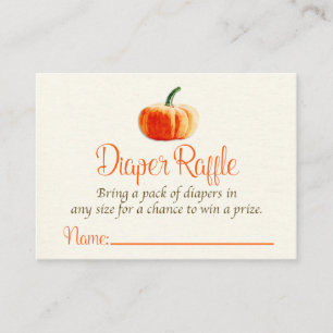 Pumpkin Diaper Raffle Card, Windeldrehkarte Begleitkarte