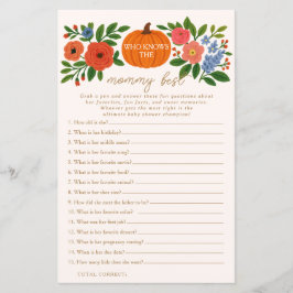 Pumpkin, die Mommy Best Baby Shower Game kennen