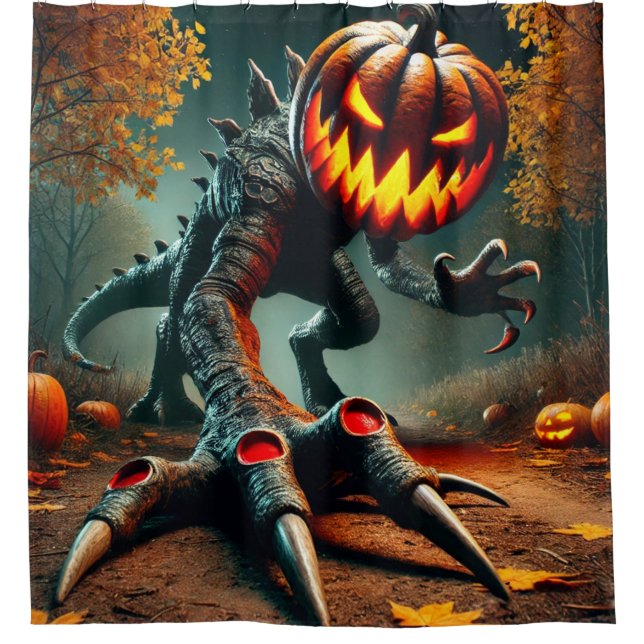 Pumpkin Dinosaur Duschvorhang (Vorderseite)