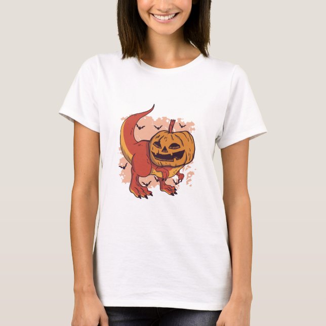 Pumpkin Dinosaur T-Rex T-Shirt (Vorderseite)