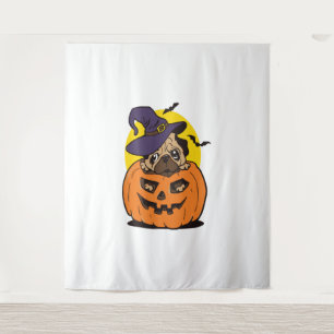 Pumpkin Dog Halloween, lustiger Halloween-Hund Wandteppich