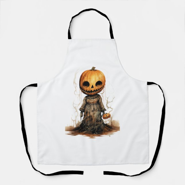 Pumpkin Doll Halloween Sticker Schürze (Vorderseite)