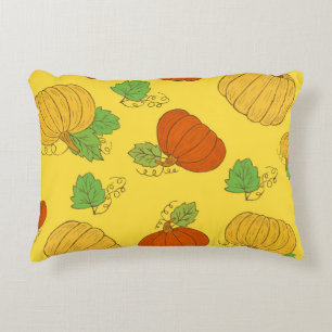 Pumpkin Doodle: Hand gezogen Nahtlos Dekokissen