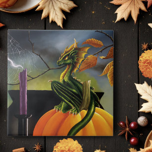 Pumpkin Dragon Cauldron Halloween Fliese