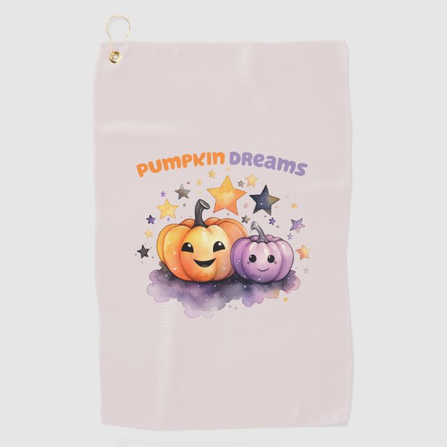 Pumpkin Dreams Golfhandtuch (Vorderseite)