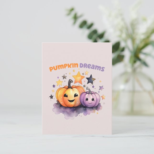 Pumpkin Dreams Postkarte (Stehend Vorderseite)