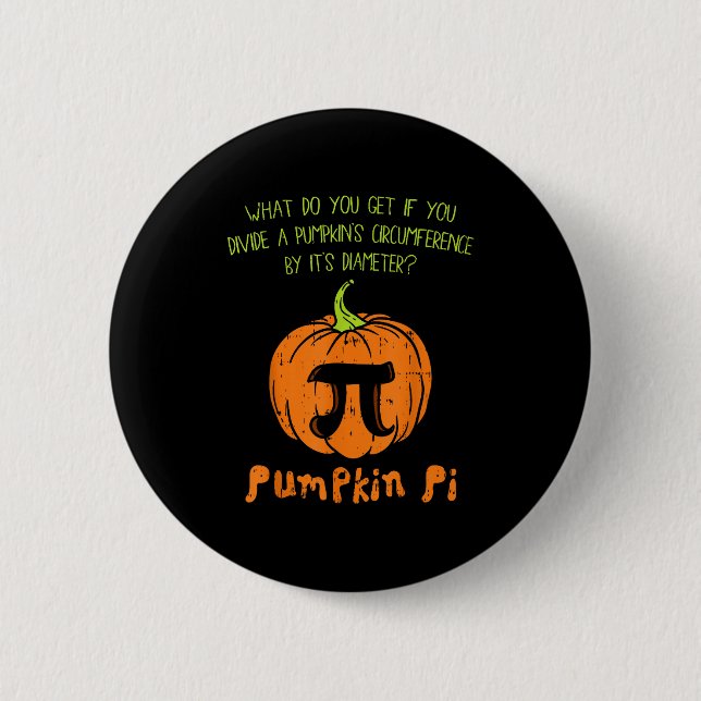 Pumpkin E Math Shirt Funny Halloween Thanksgiving  Button (Vorderseite)