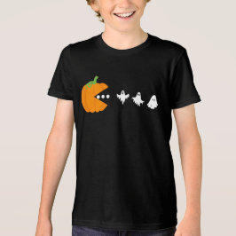 Pumpkin Eating Ghost Gamer Halloween Männer Frauen Tri-Blend Shirt