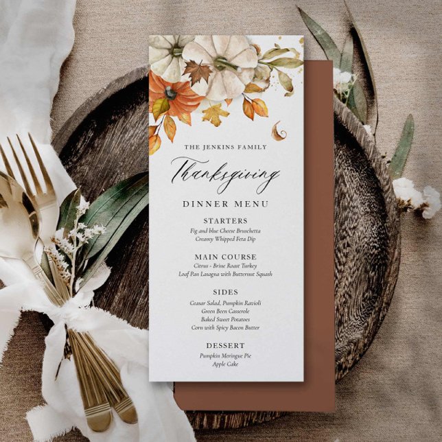 Pumpkin Elegant Erntedank Menu Menükarte (Von Creator hochgeladen)