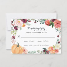 Pumpkin Elegant Fall Floral Rustikale Hochzeit