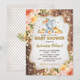 Pumpkin Elephant Babydusche Herbst Herbst Blüte Einladung