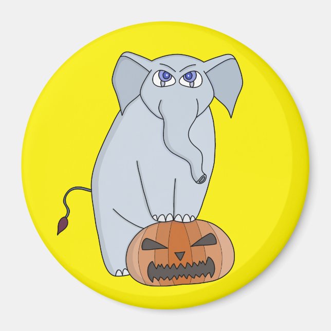Pumpkin Elephant Magnet (Vorne)