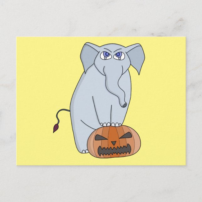 Pumpkin Elephant Postkarte (Vorderseite)