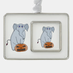 Pumpkin Elephant Rahmen-Ornament Silber