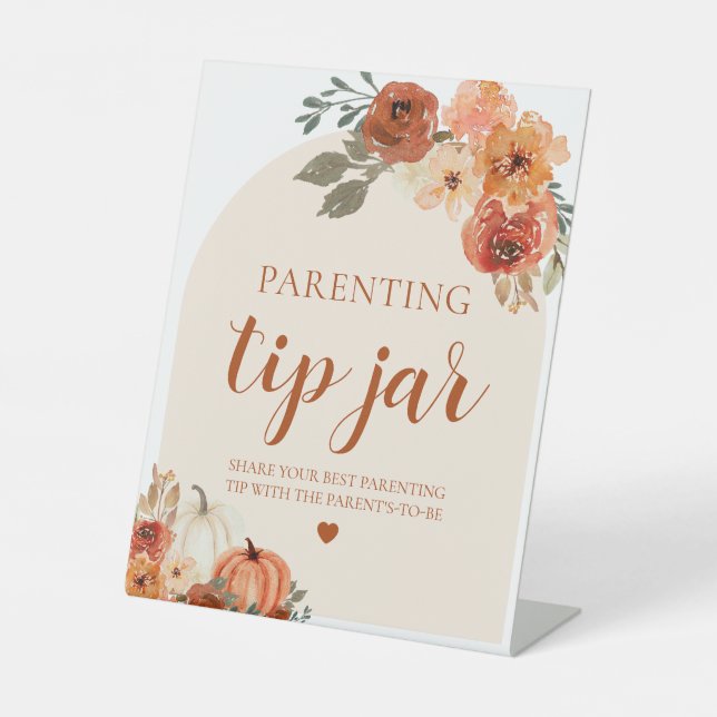 Pumpkin Eltern Tipp Jar Ratgeber Schild Kinderdusc (Vorderseite)