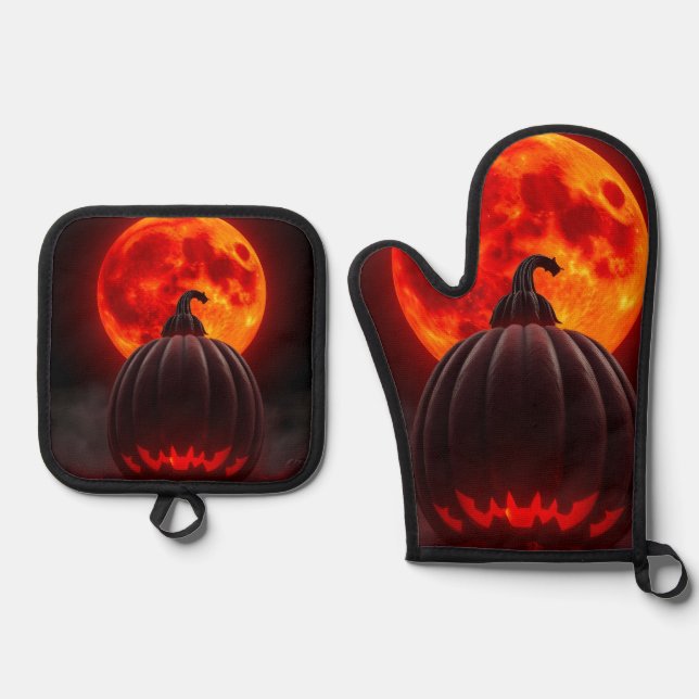 Pumpkin Emperor Eclipse Halloween Mitt Set (Vorderseite)