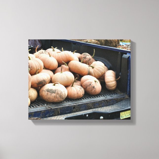 Pumpkin Ernte auf Lieferwagen Truck Fall Leinwanddruck (Vorderseite)