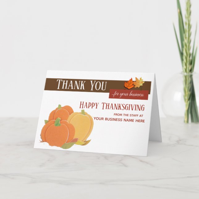 Pumpkin Erntedank Business Grußkarten Karte (Vorderseite)