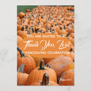 Pumpkin Erntedank DANK IHNEN LORD Celebration Einladung