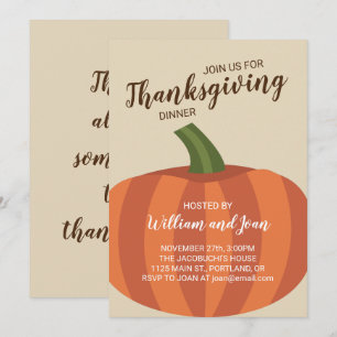 Pumpkin Erntedank Einladung Dinner Party
