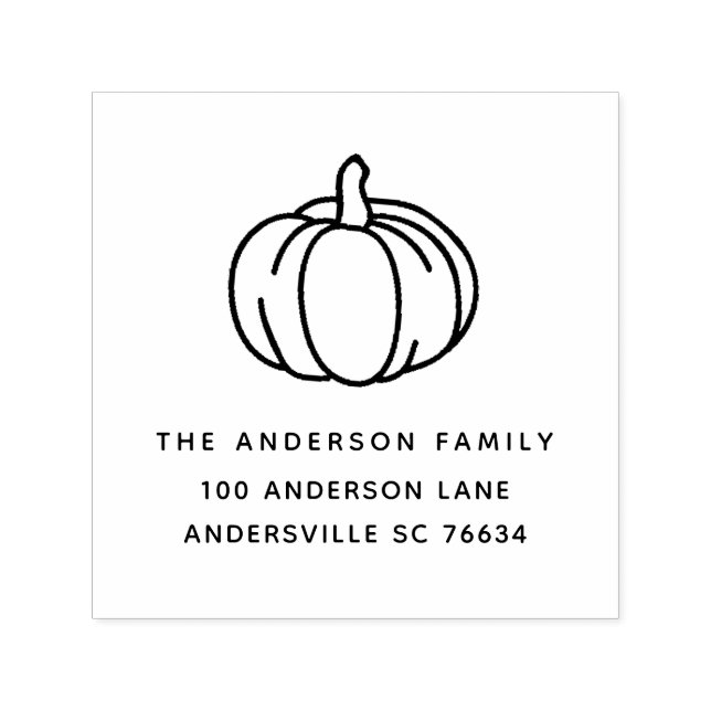 Pumpkin Erntedank Family Rücksendeadresse Permastempel (Design)