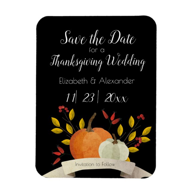 Pumpkin/Erntedank Wedding /Save the Date/ Blk Magnet (Vertikal)