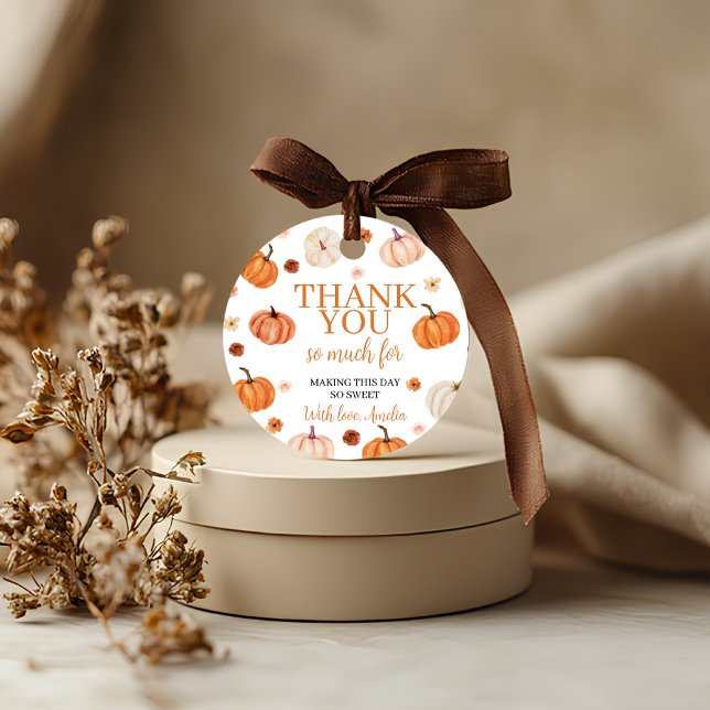 Pumpkin Erster Geburtstag Vielen Dank Tag Geschenkanhänger (Von Creator hochgeladen)