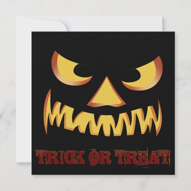 Pumpkin Face 2 Einladung (Vorderseite)