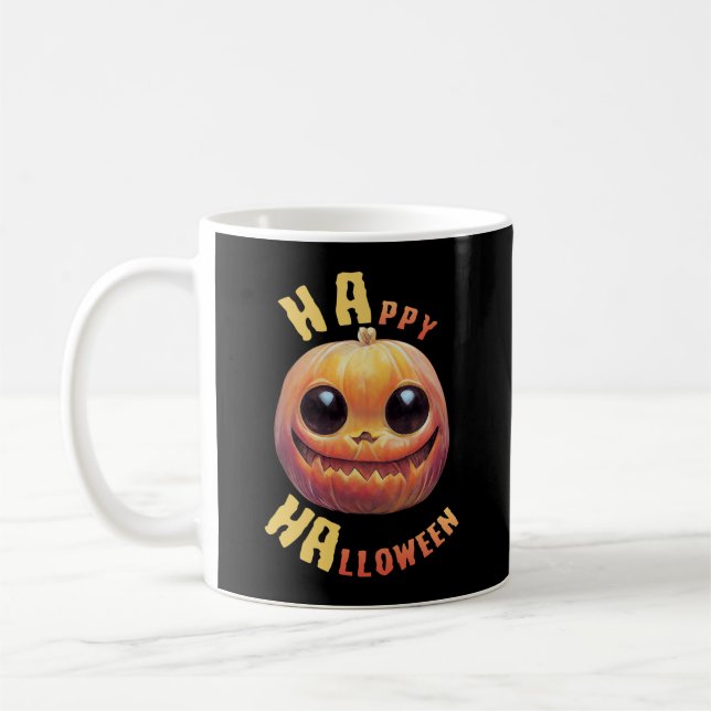 Pumpkin Face | Frohe Halloween Kaffeetasse (Links)