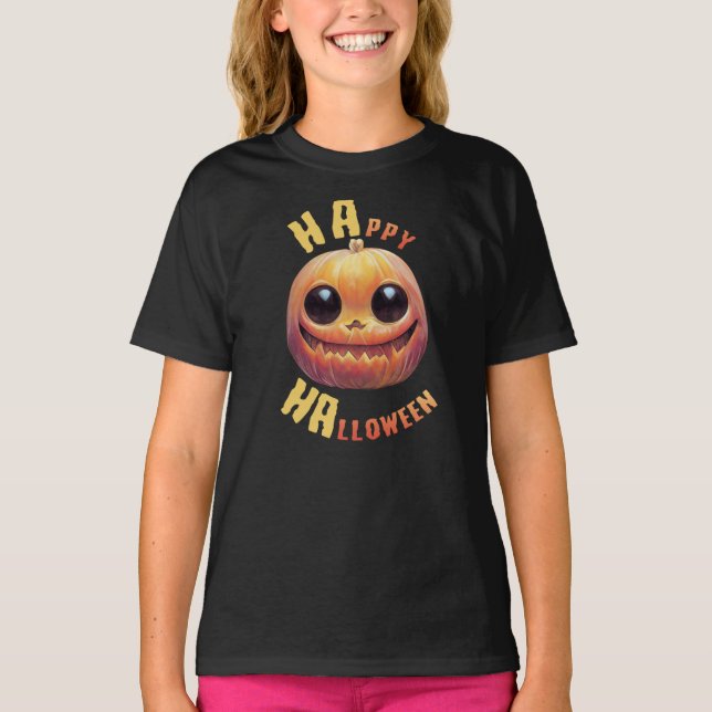 Pumpkin Face | Frohe Halloween T-Shirt (Vorderseite)