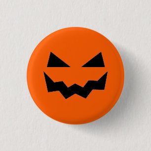 Pumpkin Face Halloween Button