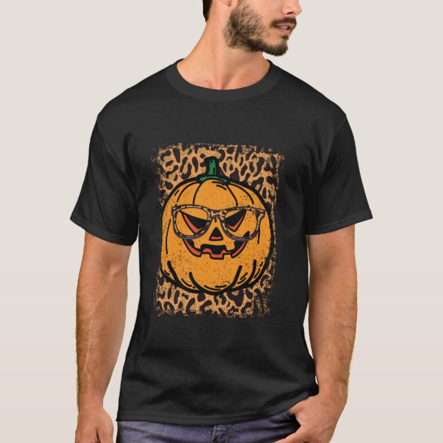 Pumpkin Face Halloween Design T Shirt (Vorderseite)