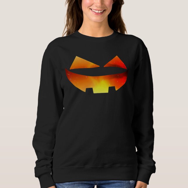 Pumpkin Face Halloween Jack O Lantern Easy Costume Sweatshirt (Vorderseite)