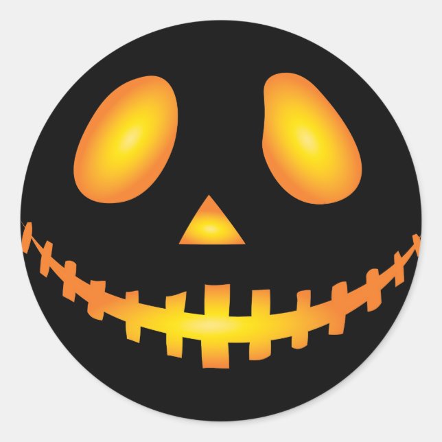 Pumpkin Face Halloween Jack O Lantern Spooky Runder Aufkleber (Vorderseite)