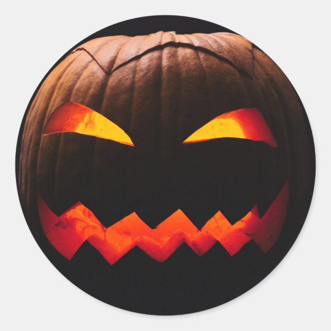 Pumpkin Face Halloween Runder Aufkleber (Vorderseite)