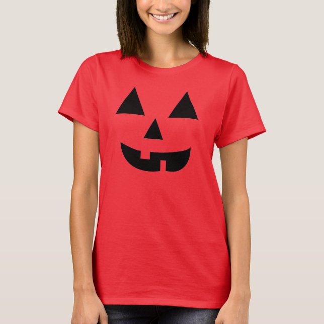 Pumpkin Face Halloween T - Shirt (Vorderseite)