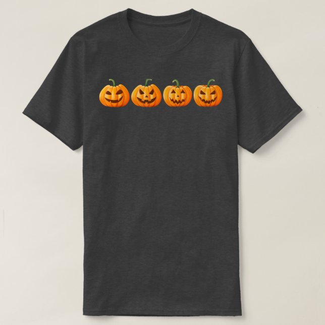 Pumpkin Face Jack O' Lantern Halloween Fall Thanks T-Shirt (Design vorne)