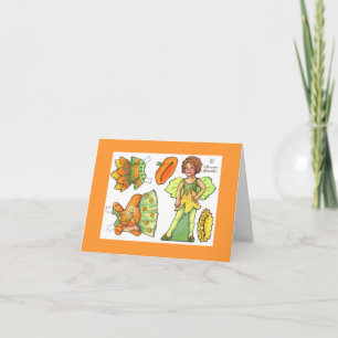 Pumpkin Fairy Halloween Papier-Puppenkarte Karte