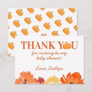 Pumpkin Fall Baby Dusche Danke Karte