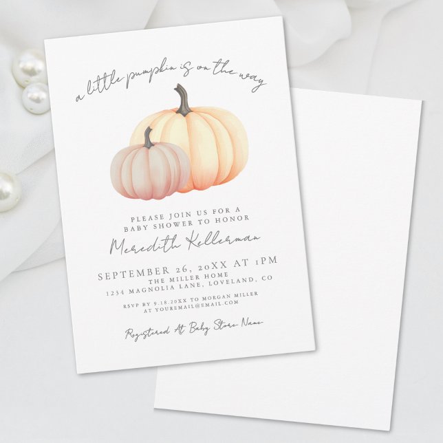 Pumpkin Fall Baby Dusche Einladung (Pumpkin Fall Baby Shower Invitation)