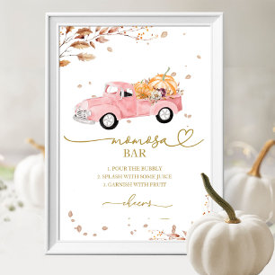 Pumpkin Fall Baby Dusche MOMosa Bar Sign Poster
