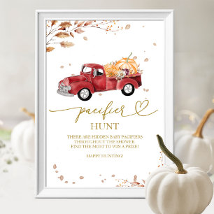 Pumpkin Fall Baby Dusche Schnuller Hunt Schild