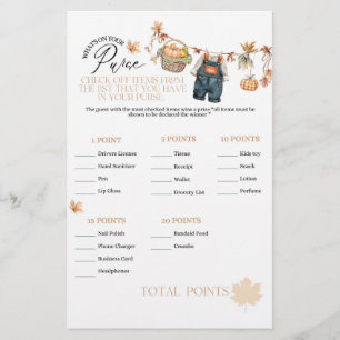Pumpkin Fall Baby Dusche Was auf Purse Game