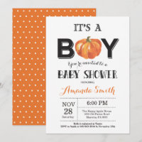 Pumpkin Fall Baby Shower Einladungskarte