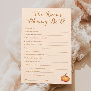 Pumpkin Fall Baby Shower kennt Mommy Best Game