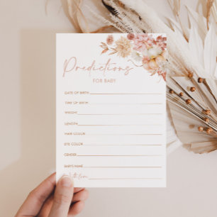 Pumpkin Fall Baby Shower Predictions Game Card Einladung